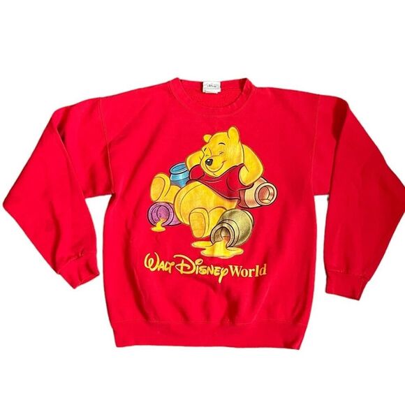 VTG Winnie the Pooh Sweater Womens medium Tigger red Pullover Sweatshirt Disney - Picture 1 of 7
